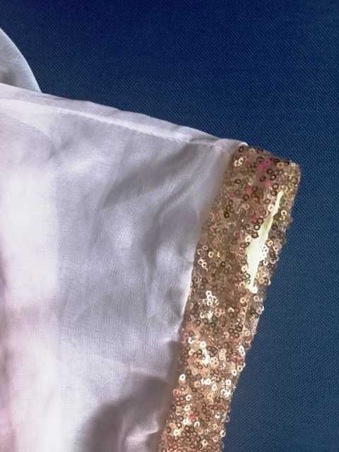 Biała bluzka delikatny prześwitujący materiał, rozmiar S / M 36 - 38