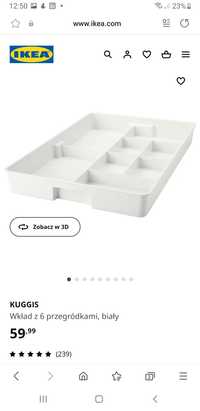 Wklad z przegródkami do szuflady biurka Micke firmy Ikea