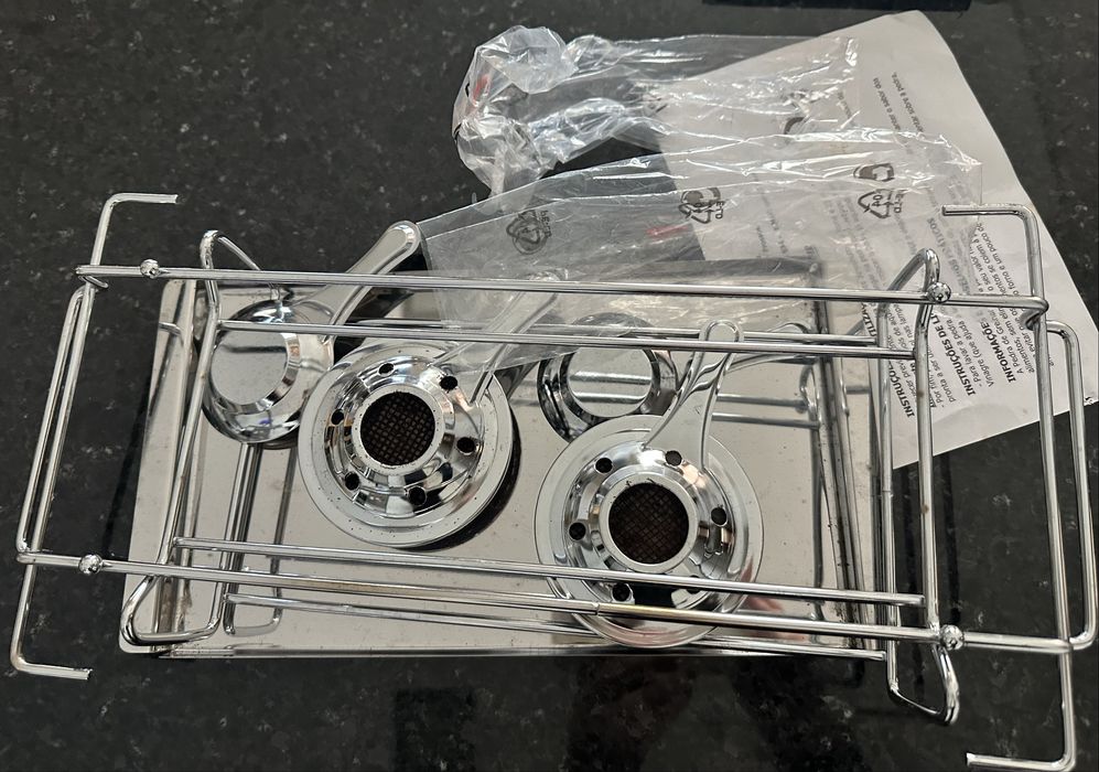 Conjunto pedra de grelhar com todas as embalagens e instruções