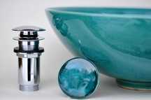 HANDMADE & OUTLET Umywalka ceramiczna nablatowa - Emerald Green 40 cm