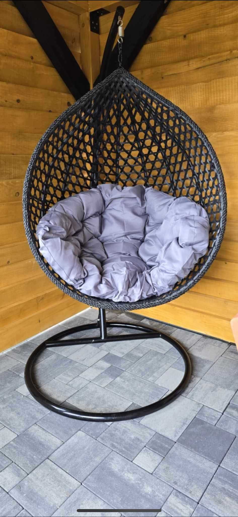 Fotel Wiszący Bujany Ogrodowy Huśtawka Kokon + Poduszki PREMIUM