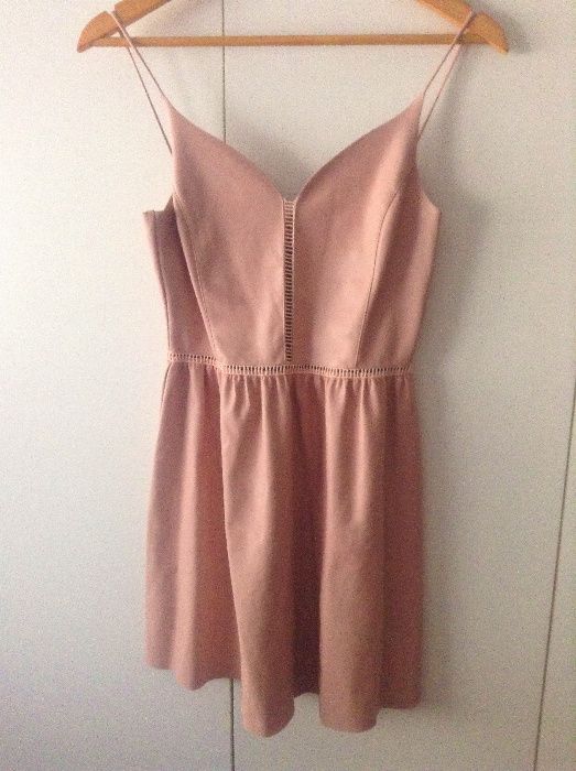 Vestido rosa zara com etiqueta