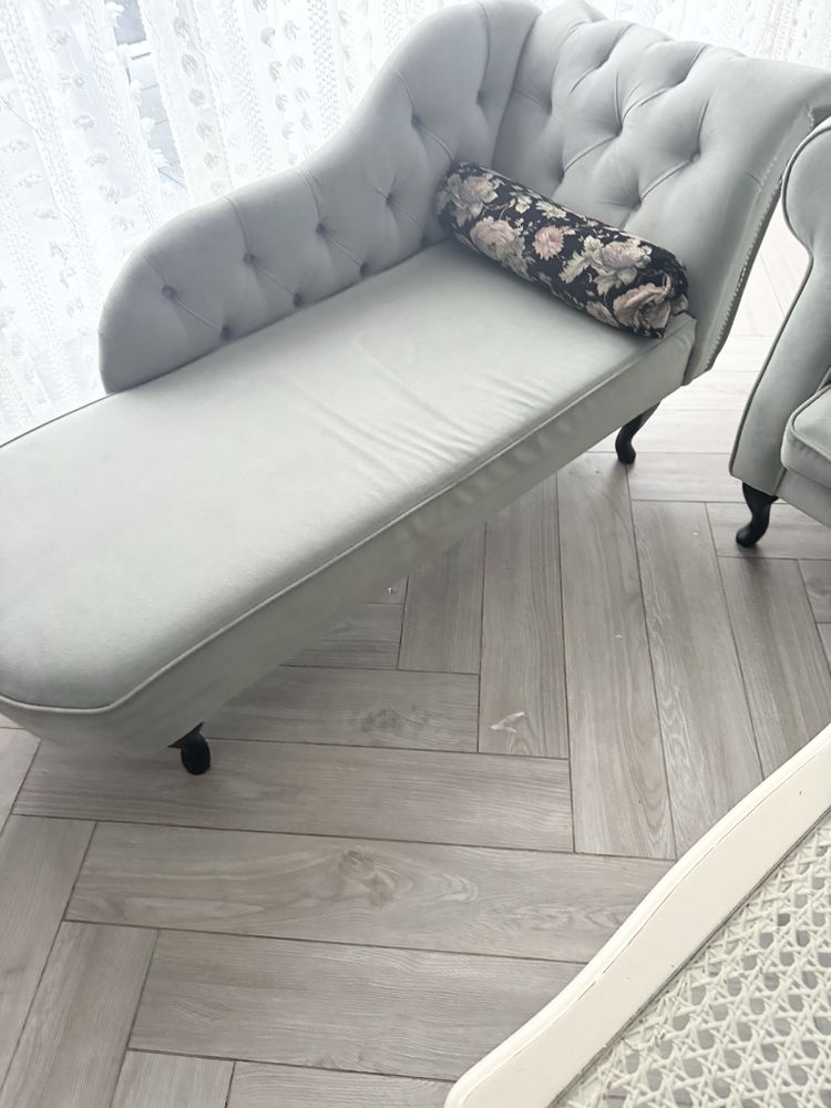 Zestaw mebli sofa leżanka kanapa Ludwik Retro