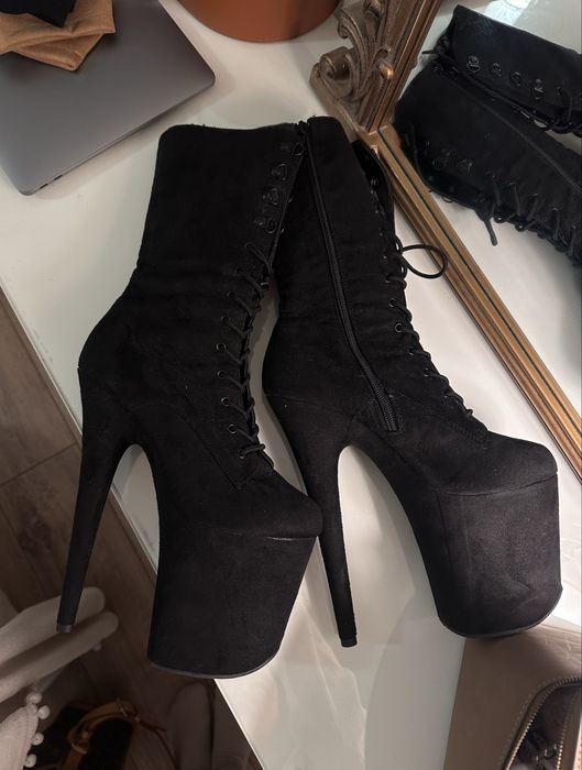 Pleaser original hight boots black suede pole dance