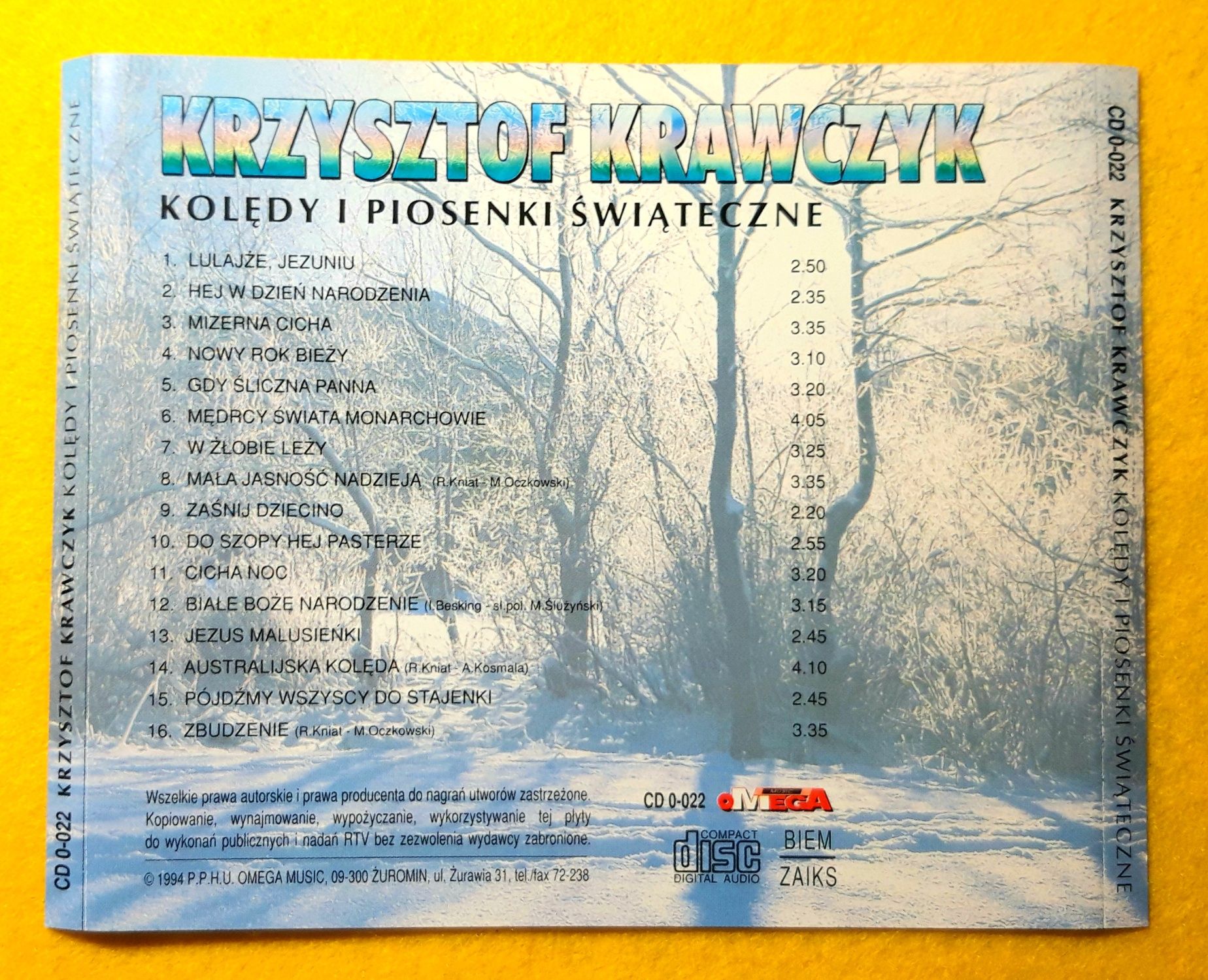 Krzysztof Krawczyk - Kolędy I Piosenki Świąteczne (CD, 1994)