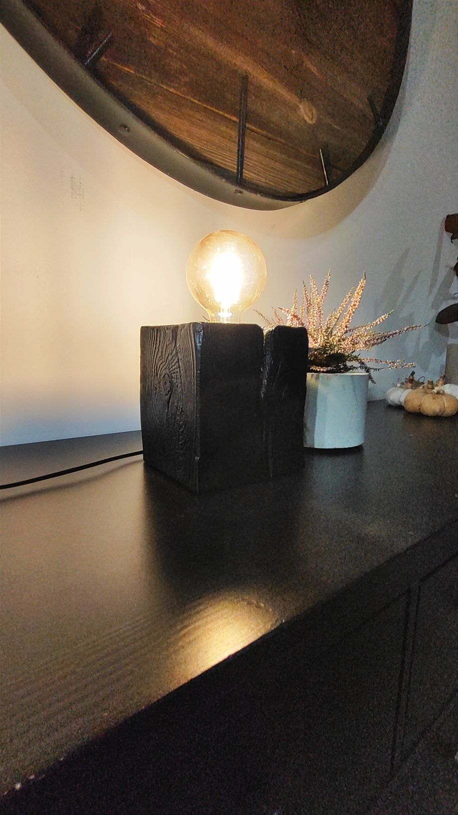 Lampka nocna, lampa , loft ręcznie robiona
