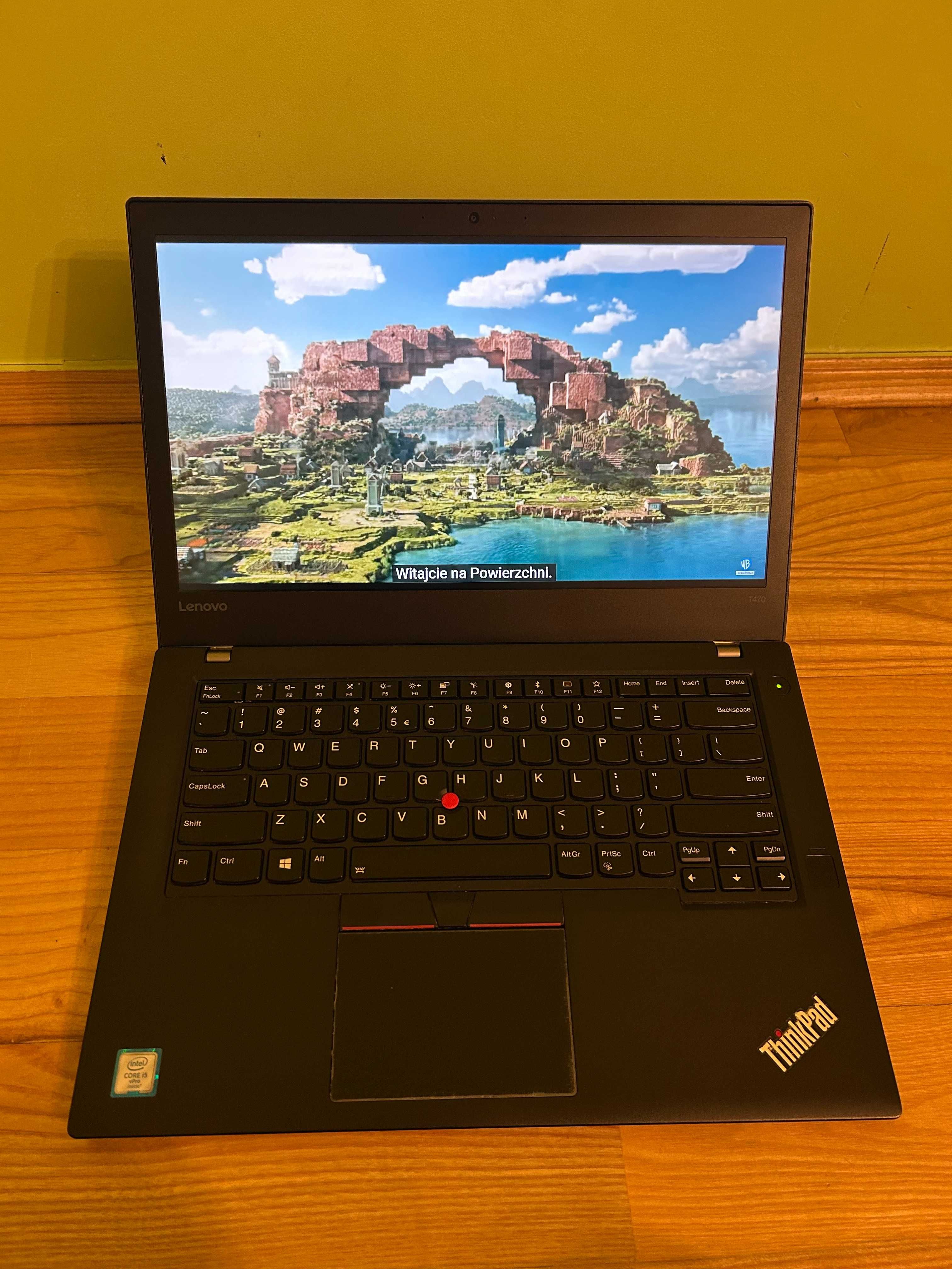 Laptop Lenovo ThinkPad T470, i5, SSD 256GB, 8GB RAM sprawny. Win 11.