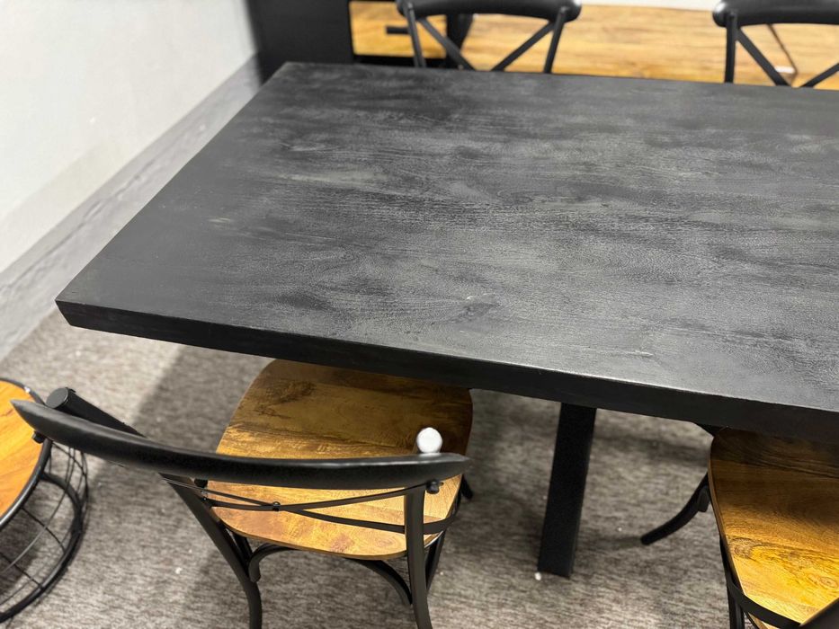 Stół z krzesłami styl LOFT piękno egzotycznego drzewa mango ZAPRASZAM