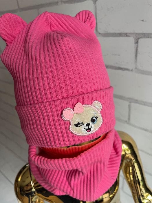 Czapka komin komplet dziewczęcy