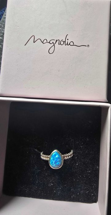 Anel Magnolia prata 925 e opala tam 50/10