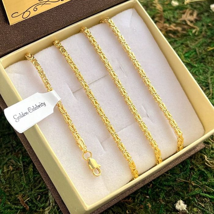 Złoty Łańcuszek Damski Splot Królewski 65cm Srebro 925/585 + Gratisy/g