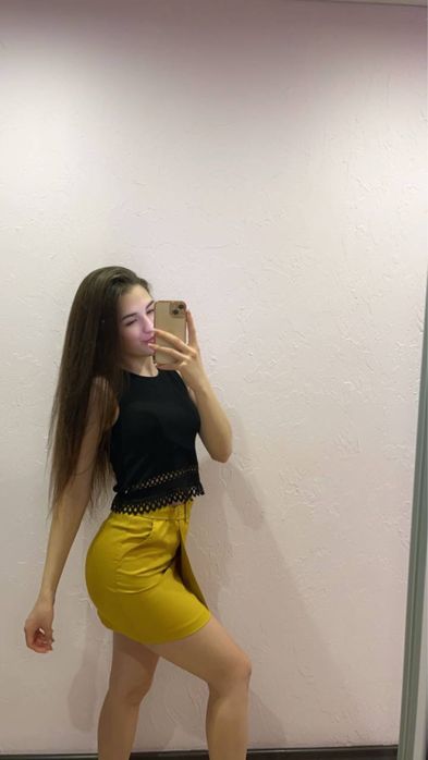 Юбка денская желтая