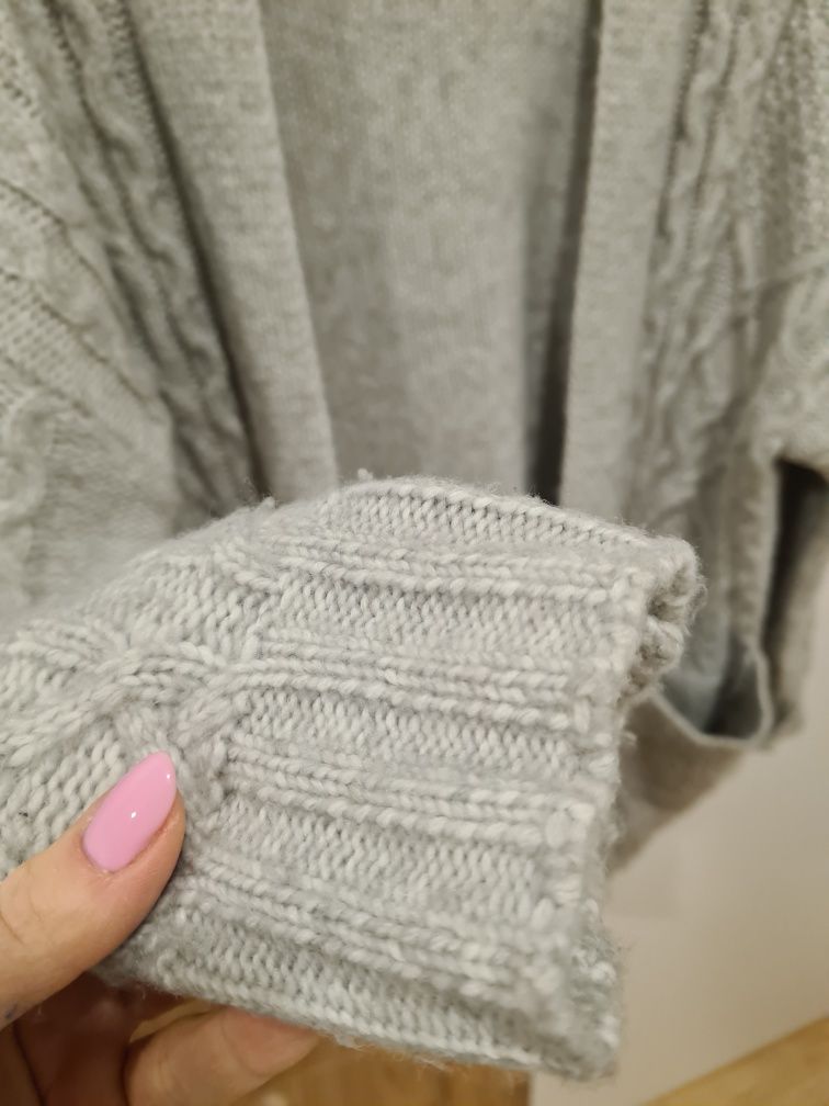Milusi kardigan sweter Primark S warkocz szary