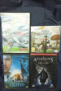 Комплект лицензионных DVD  для PC Assasins Creed , PES2013 , Аватар .