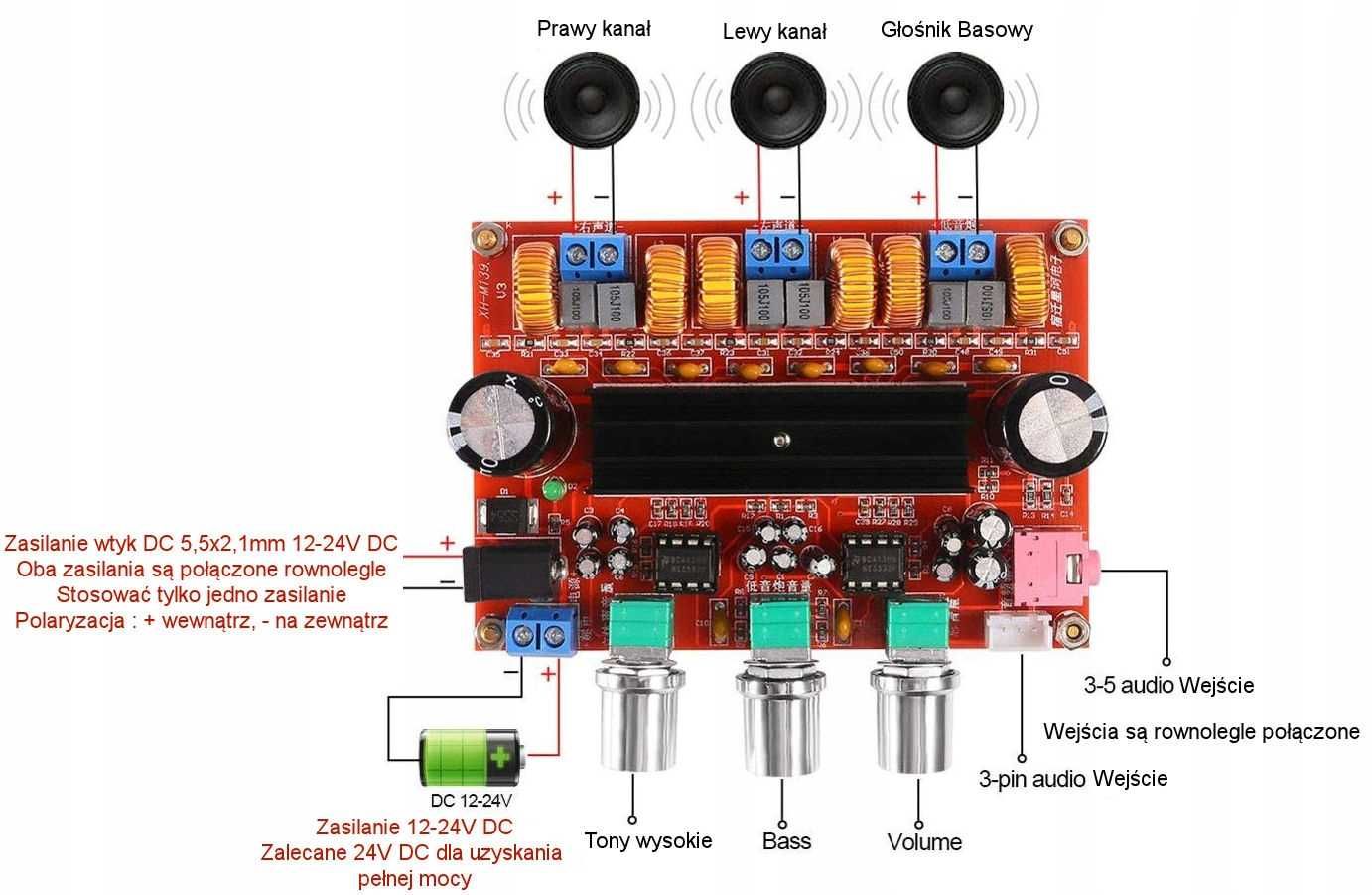 Wzmacniacz 2.1 2 x TPA 3116