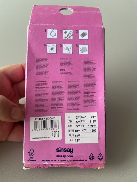 Sztuczne paznokcie tipsy trumienki press-on