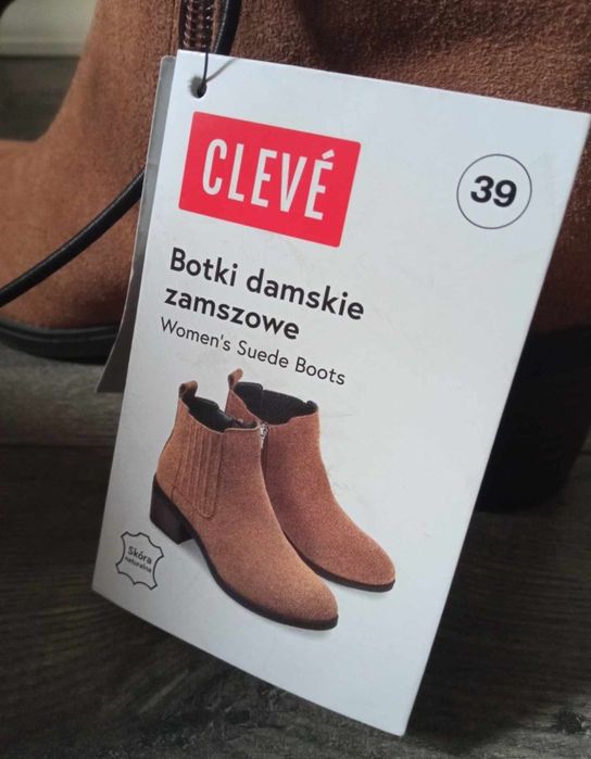Nowe buty botki skórzane damskie rozmiar 39