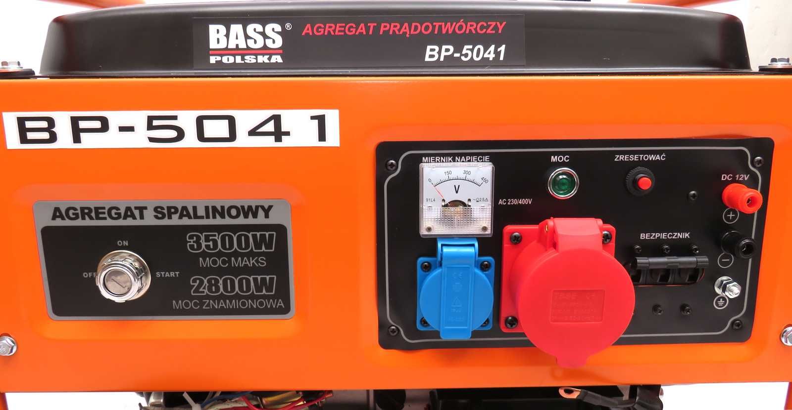 BASS POLSKA Agregat Prądotwórczy Generator Prąd 3500w 230v/400v BP5041