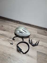 Kask rowerowy szary z regulacją 60-62 cm