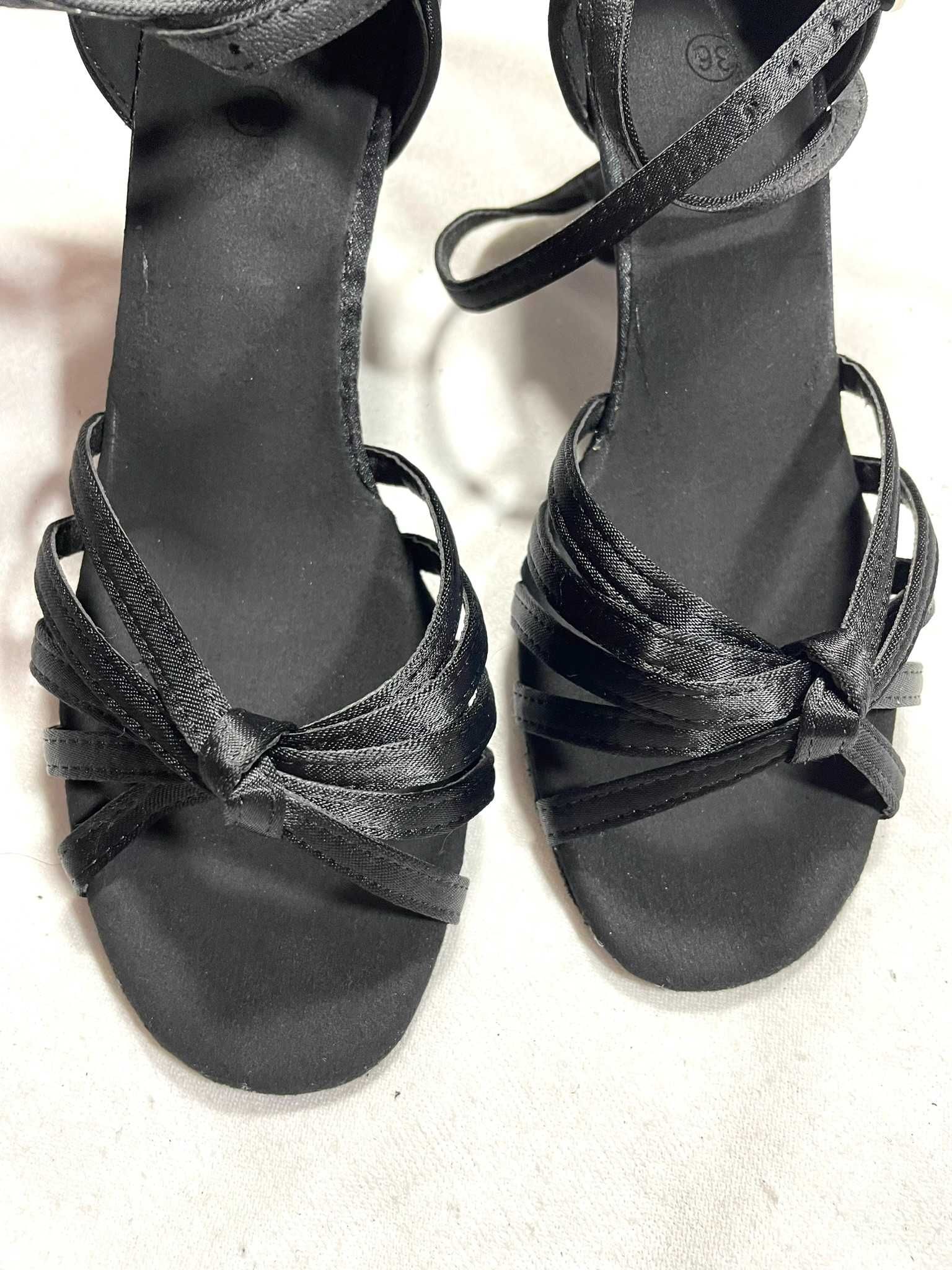 Nowe buty do tańca Latino 37 czarne 5 cm supełek