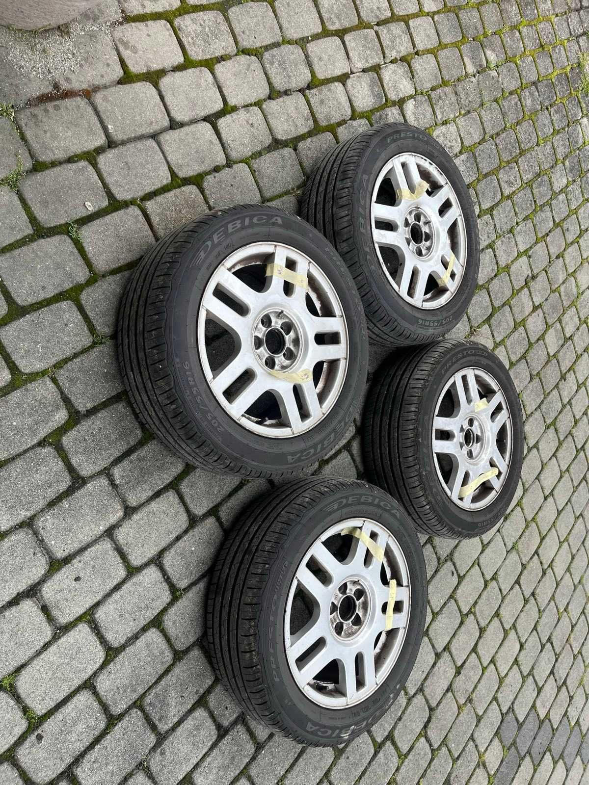 Koła Alufelgi VAG VW 6,5Jx16 5x100 57,1 + Dębica Presto HP2 205/55 R16
