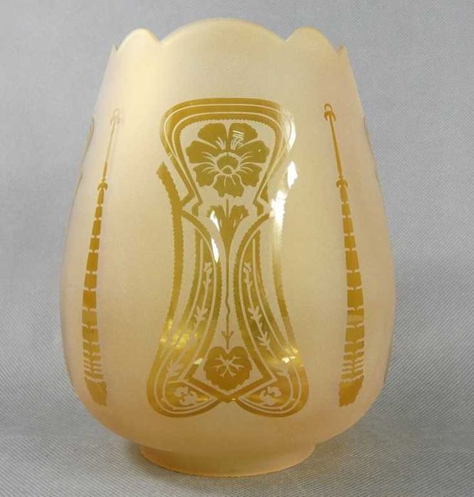 Miodowy TULIPAN klosz LAMPA NAFTOWA 8,5 cm secesja