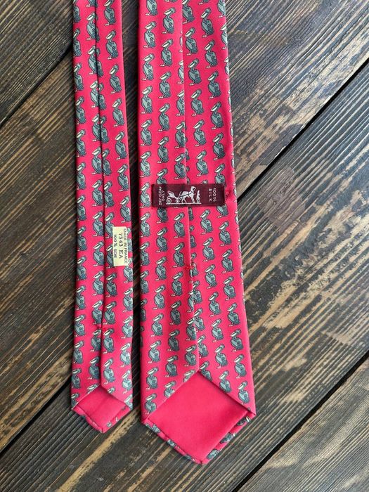 Вінтажний шовковий галстук краватка hermes