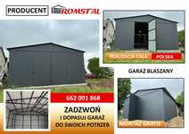 Duży Garaż Blaszany|WIATA - HALA - GRAFIT|Magazyn Rolniczy  – ROMSTAL*
