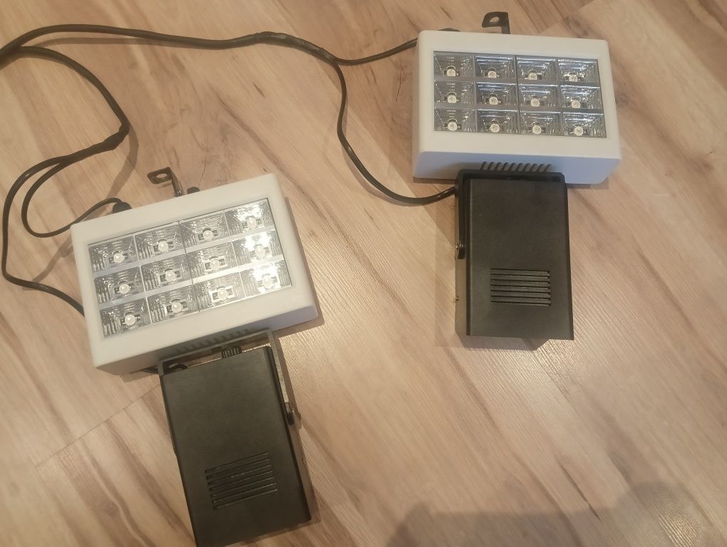 Lampy sceniczne / dyskotekowe / stroboskop. MOCNE. Zestaw 4 szt+GRATIS