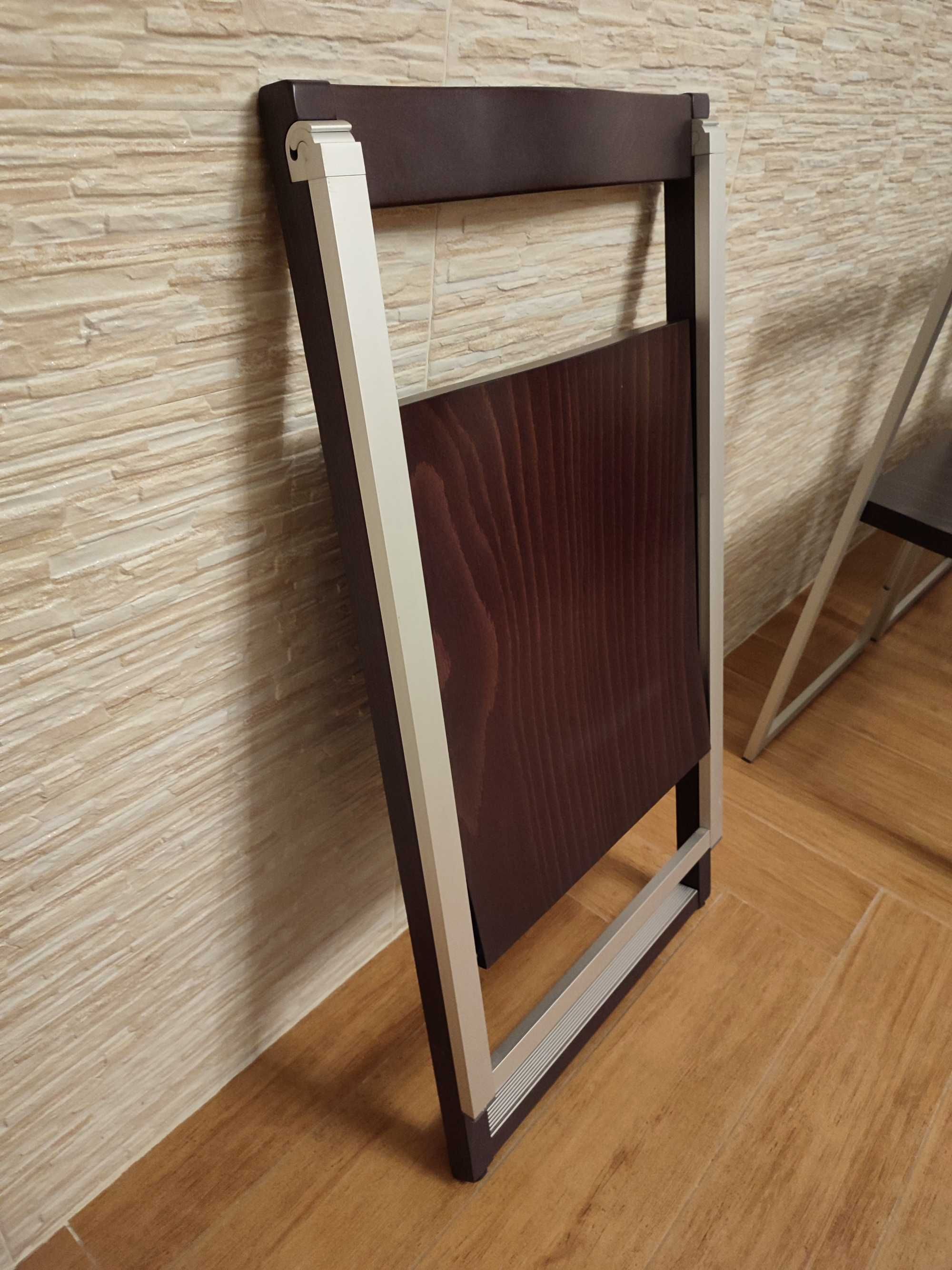 6 włoskich krzeseł Calligaris Skip Cs207 - Aluminium i drewno używane