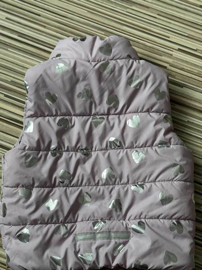 Różowa kamizelka dziewczęca marki H&M, rozm. 98/104
