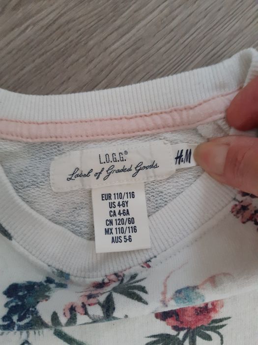 Zestaw paka 5 bluzeczek tunik bluz H&M na wzrost 110/116