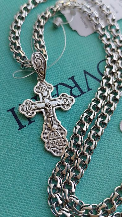 Чоловічий срібний ланцюг бісмарк  50-55-60-65 см 5 мм ширина