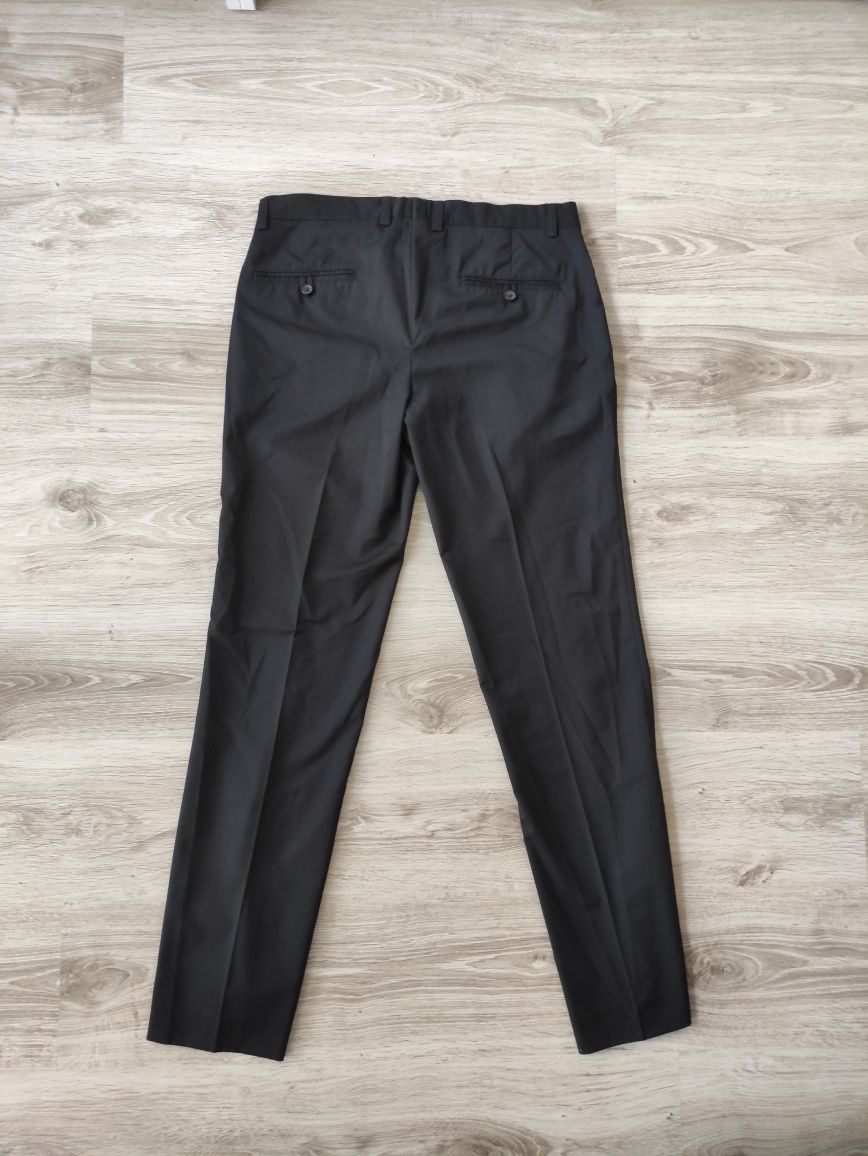Spodnie garniturowe czarne 48/M wiskoza H&M
