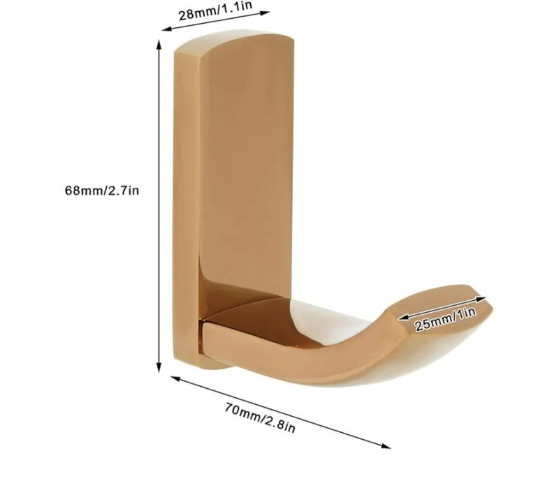 Mosiężny wieszak ścienny do prysznica, wieszak na ręczniki 2szt.