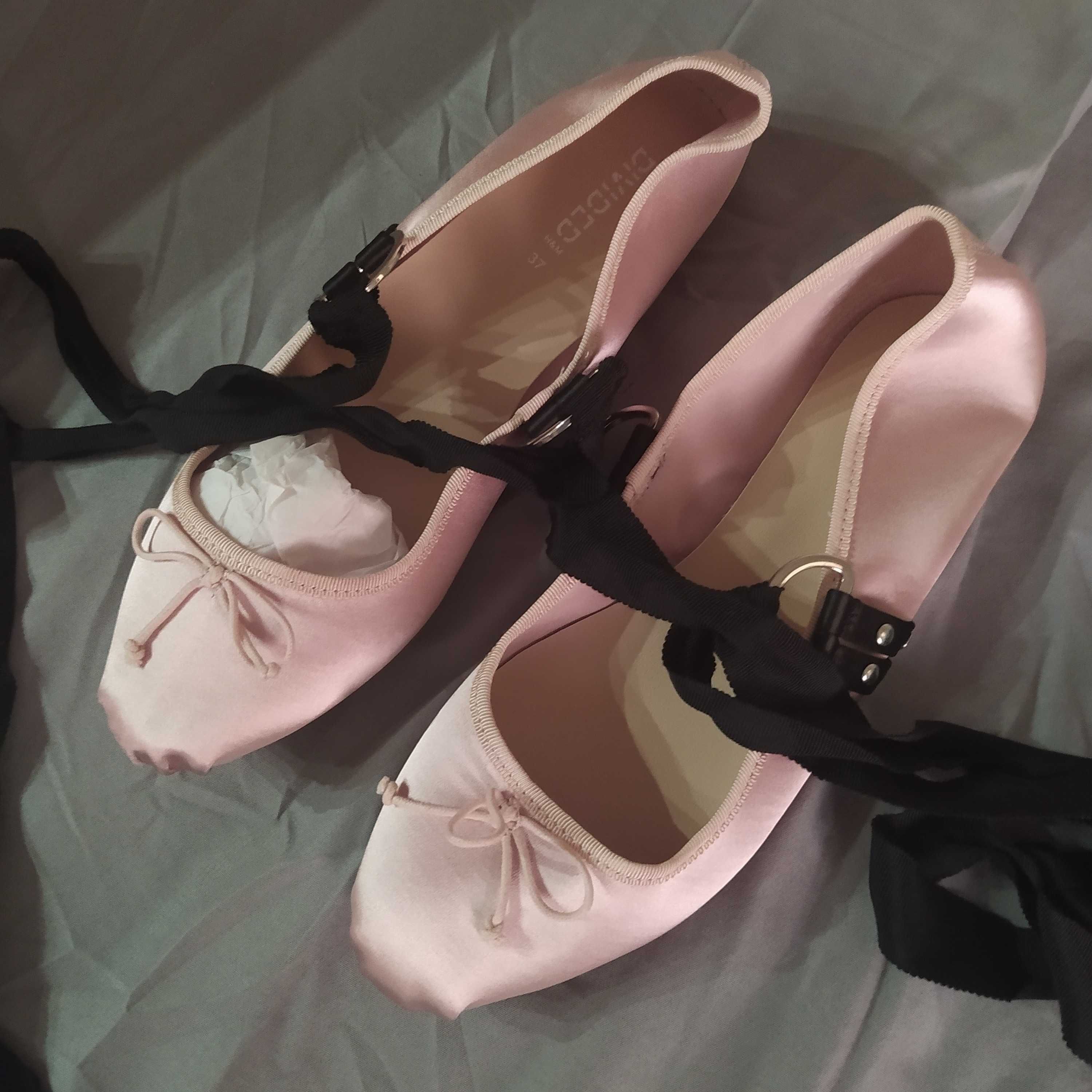 H&M baleriny/baletki /pointy wiązane w kostce  roz.37