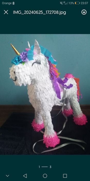 Jednorożec Piniata unicorn do rozbicia i w wersji bez rozbijania