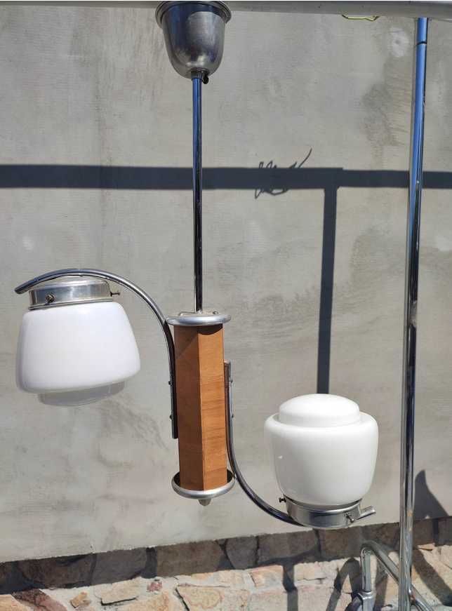 Art deco lampa,żyrandol podwójny,lata 40