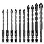 zestaw uniwersalnych wierteł do kamienia szkła płytek 10 SZT 5-12MM