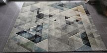 Tapete Abstrato Azul/ Branco/ preto 160×230 cm