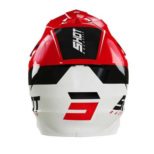 Kask motocyklowy off road quad SHOT Furious Chase Red White Glossy