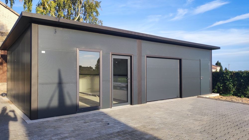 Garaż z płyty warstwowej PIR garaż ocieplany warsztat samochodowy