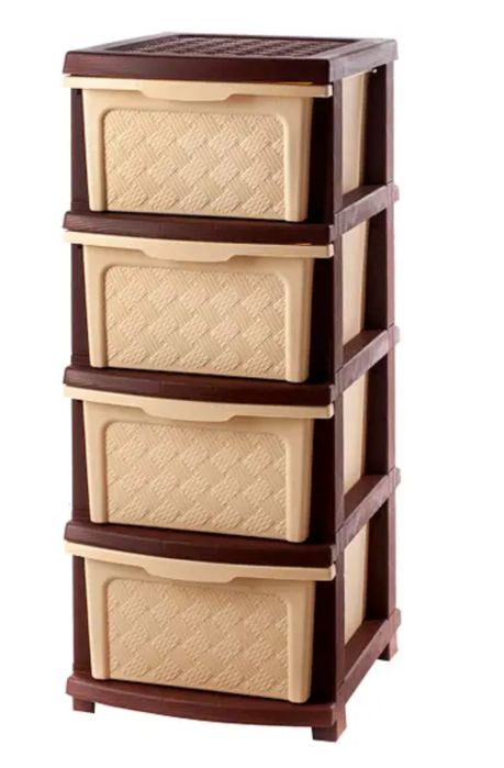 Комод пластиковий  на 4 шухляди беж, сірий, пудра