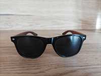 Okulary przeciwsłoneczne z drewnianymi elementami