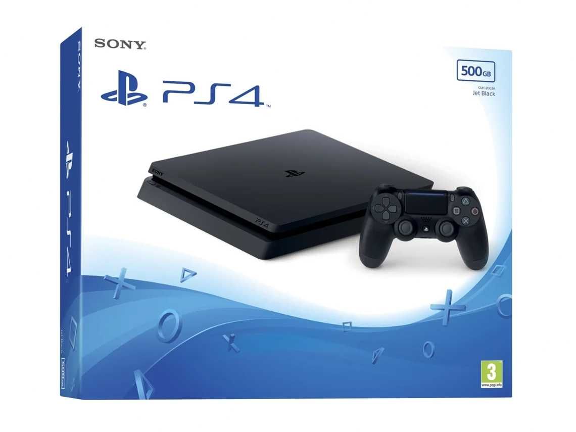 Consola PS4 Slim (500 GB) + 1 Comando + 2 jogos
