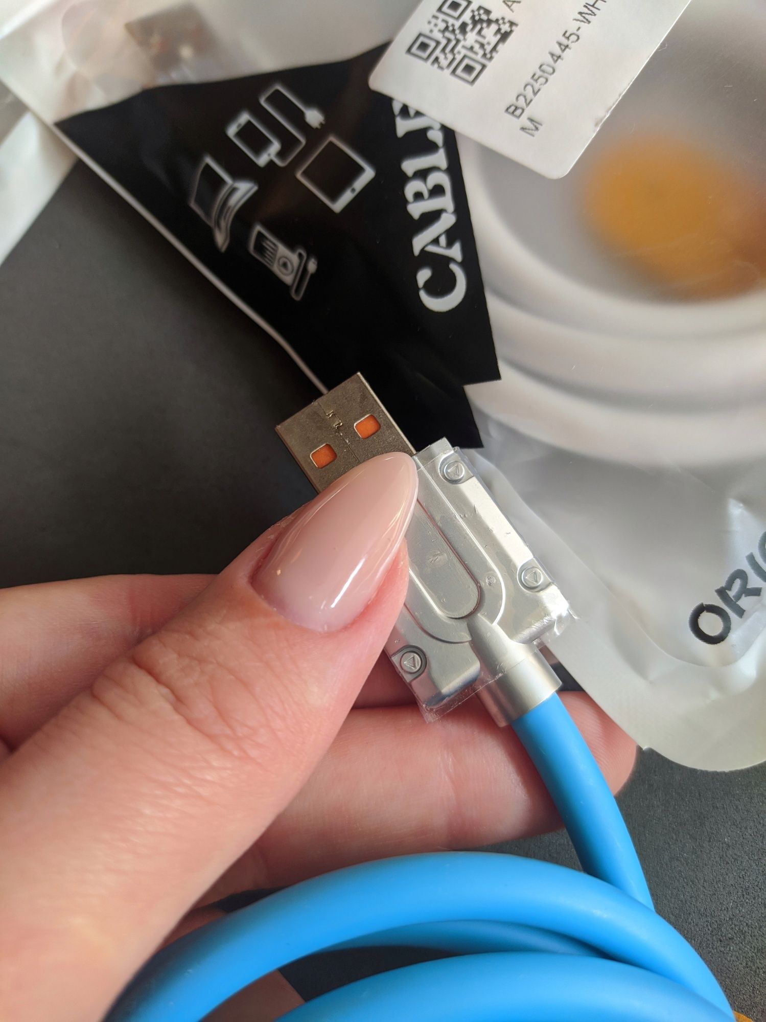Силіконовий кабель для iPhone lightninlg 1 метр, СИНІЙ