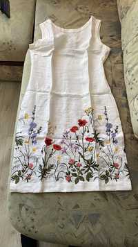 Вишита сукня з льону ТМ Галерея Льону 46 розмір