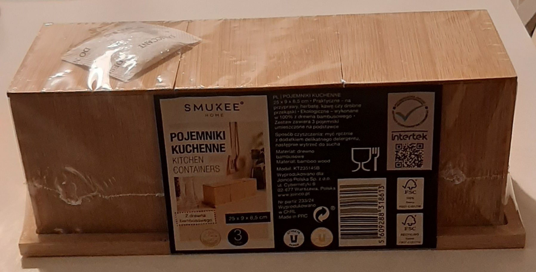 Smukee nowy pojemnik kuchenny bambusowy