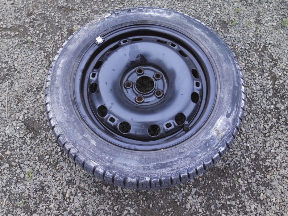 VW KOŁO ZAPASOWE 15 6J ET43 5x100 FELGA STALOWA 6Q0601027G OPONA PIRELLI P6 195/55/R15 VW AUDI SEAT SKODA