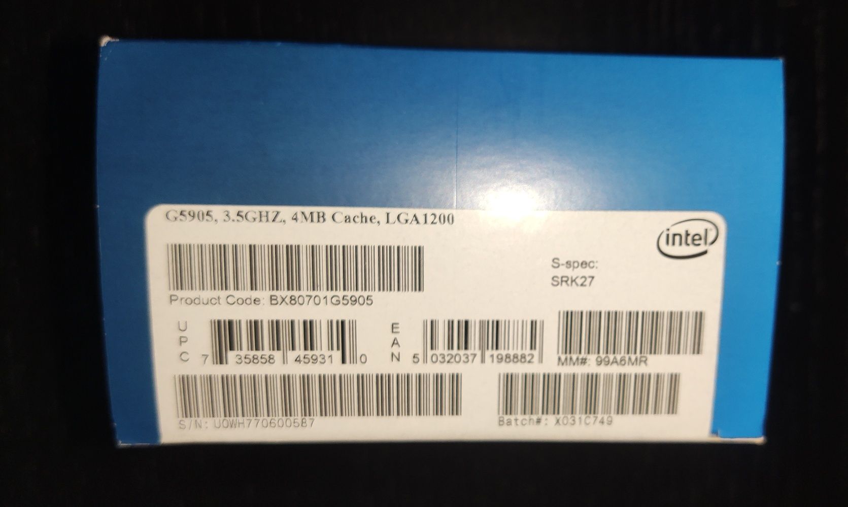 Processador Intel Celeron G5905 Novo/Selado